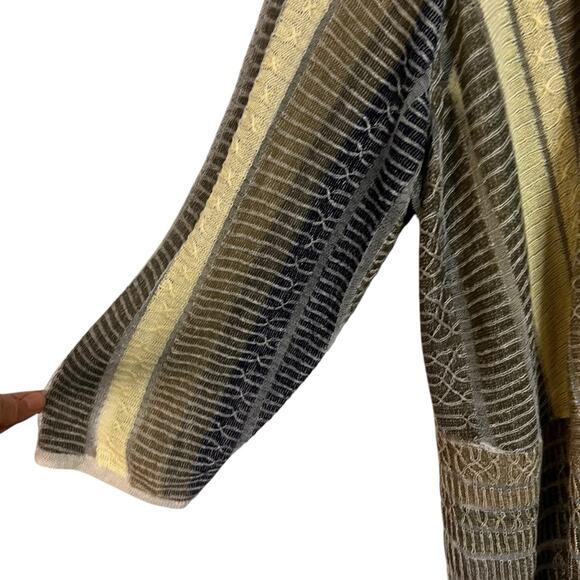 Nic+Zoe 70% linen | women’s 1X | lightweight multicolored lacey stripe cardigan - Picture 5 of 10